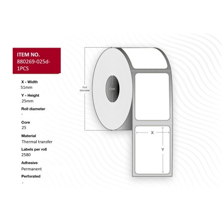 "Capture Label 51x25 - Core 25 | High-Quality Printing | SKU: 880269-025D-1PCS"
